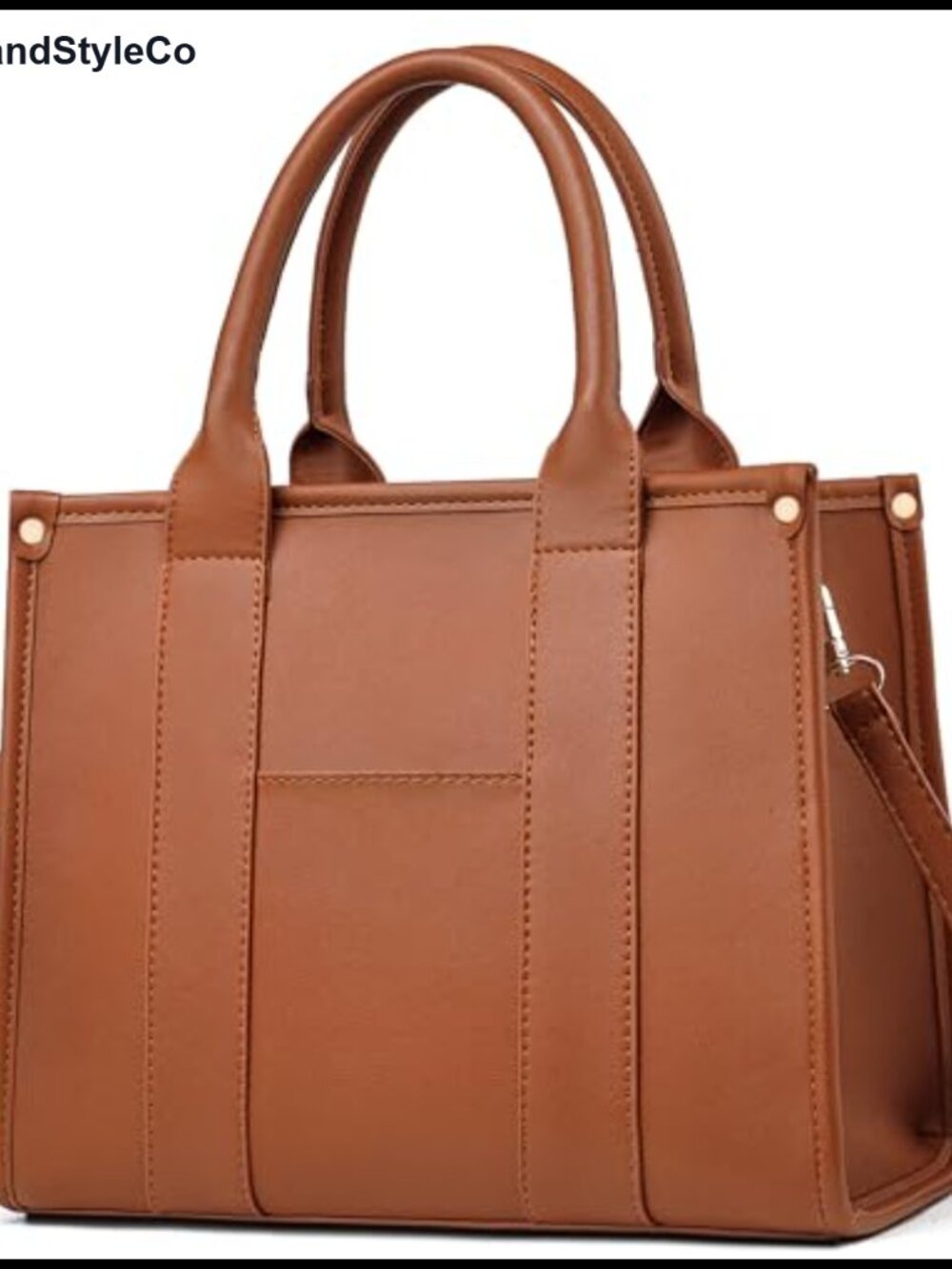 PU Leather Tote Crossbody Satchel Top Handle Shoulder Bag Zip